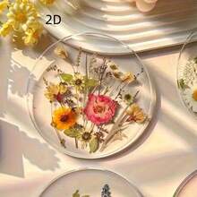 Posavasos de acrílico 2D, posavasos impresos a color, regalo de boda y cumpleaños, decoración de escritorio, diseño de arte de flores silvestres, patrón plano 2D, artículos para fiestas