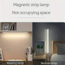1 pièce Lampe de lecture LED intelligente avec bouton-poussoir, température de couleur à 3 couleurs, support magnétique, prise USB, luminosité et couleur réglables pour bureau, cuisine, espace de rangement, veilleuse murale, lampe d'armoire Éclairage LED moderne - Multicolore - Voir 5