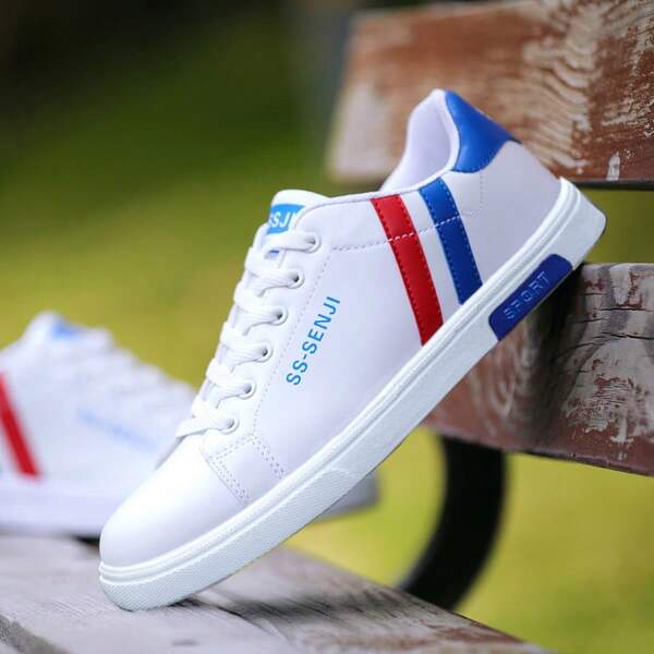 أحذية رياضية بيضاء كاجوال للرجال، بطراز كوري، متعددة الاستخدامات، مناسبة لجميع الفصول، أحذية سكيت مسطحة