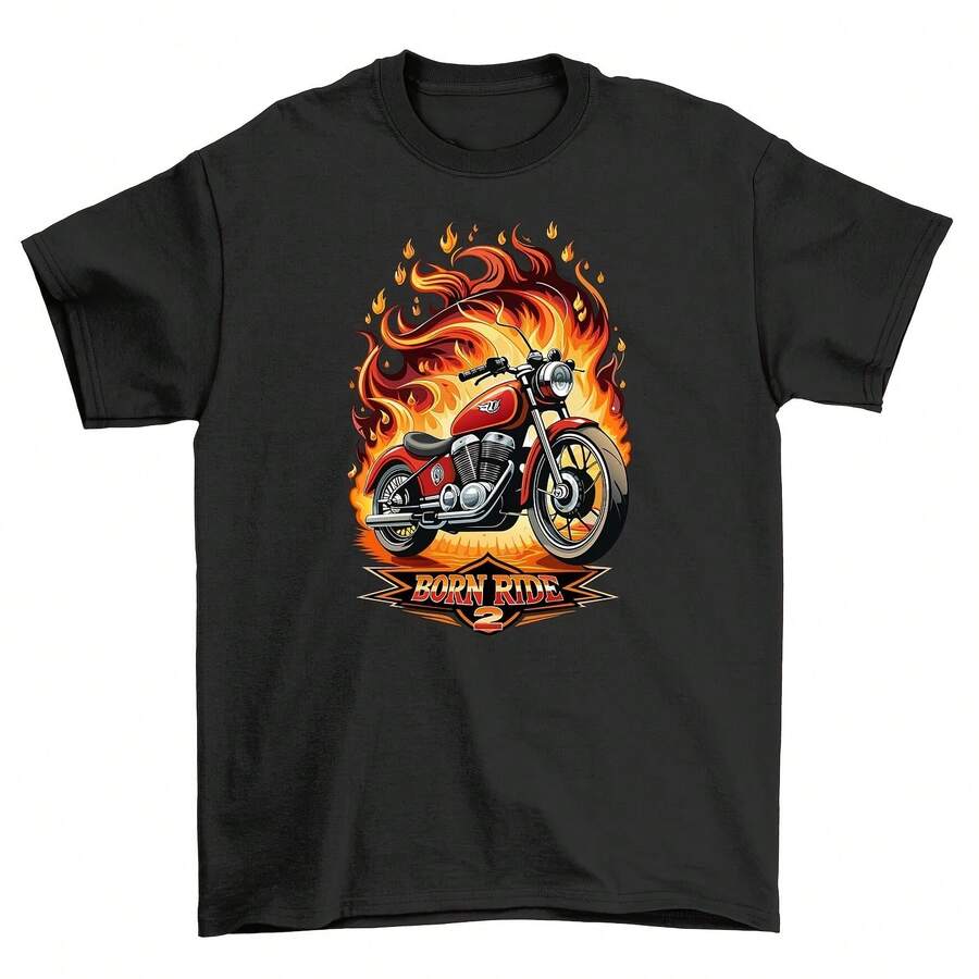Retro_71 Men's T-Shirt - Ride In Style! 100% Cotton, Funny Retro Design, Unleash - 款式24 - 查看 1
