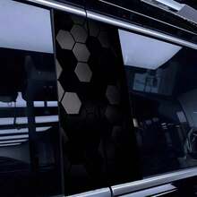 2 件套科幻主题汽车 B 柱贴纸 - 乙烯基材质，半哑光饰面，易于粘贴且防水，六角形蜂窝图案，易于更换，一次性汽车配件，完美的礼物，适用于所有车型 - 适用于所有车辆的汽车配件和节日装饰 - 彩色 - 查看 9