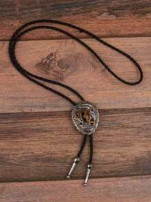 1pc Fashionable Bolo Tie, Adjustable Western Cowboy Bolo Rope Necklace Chain Accessory