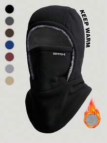 1pc Winter Warm Balaclava Hat With Face Mask, Outdoor Cycling Skiing Windproof Thermal Lined Thick Hat Scarf Mask 3-In-1 Set - Multicolor - View 1