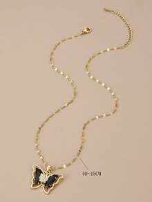 1pc Cute Cubic Zirconia Butterfly Stainless Steel Necklace For Women, Gold Jewelry, Gold Necklace, Gift, For Friends, For Girlfriends