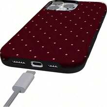 Burgundy Background With Pink Two-In-One Matte Texture Phone Suitable Compatible With Iphone17,17Air,16, 15, 14, 13, 12, 11, PRO,PLUS,X,XS,XSMAX,As Well As , S21/22/23/24/25 Ultra/FE+,NOTE20 Ultra,A71/56/55/54/53/52/36/35/34/26/25/23/16/15/14/13/06 - 彩色 - 查看 5