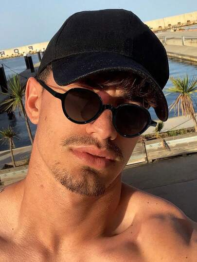 1PC Men's Casual Retro Basic Round-Frame Fashion Black Glasses Suitable For Daily Outfits, Work Commuting, And Holiday Outings