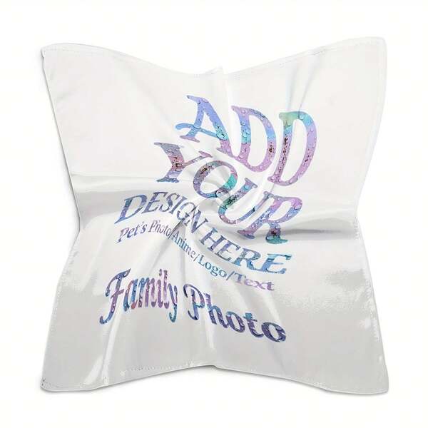 1pc Customized Personalized Handkerchief, Meaningful Personalized Photo Scarf - Perfect Gift For Mother, Wife, Best Friend On Birthday, Suitable For Halloween, Christmas, All Seasons