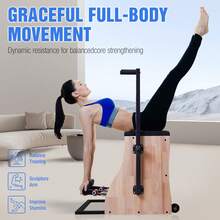 Pilates Chair For Yoga Fitness Pilates Reformer Machine With Adjustable Resistance Springs  Split Pedal,Handles, Home Gym Equipment For Yoga, Core Training & Rehabilitation, Includes Non-Slip Socks - White - View 2