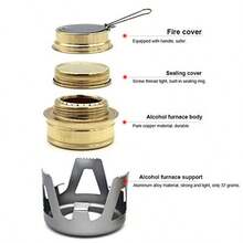 Portable Outdoor Mini Alcohol Stove Burner Ultralight Camping Cookware Set For Outdoor Camping Hiking Backpacking Picnicgift - As Pic - View 6