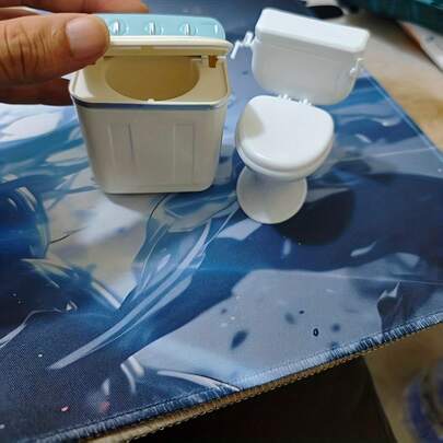 Decoración de baño en miniatura: Juego de inodoro y lavadora, adecuado para decoración de escenas y como props de fotografía, juguetes en miniatura creativos para adolescentes