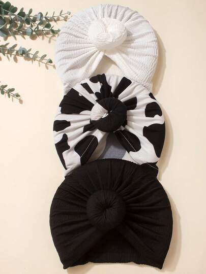 3 peças de chapéus para bebês, adequados para uso diário, adequados para crianças de 0 a 2 anos