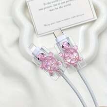 2pcs Flashing Turtle/Cable Protector, Compatible With Lightning (5-14) Charger, Cute Cartoon