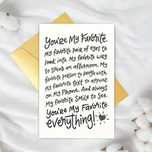 1 pieza Tarjeta romántica del Día de San Valentín, adecuada para parejas, él o ella, Eres mi tarjeta favorita/Tarjeta del Día de San Valentín/Tarjeta Te amo