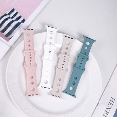 1 Stück weiches Silikon Kreisausschnitt Armband kompatibel mit Apple Watch Series 11 Band 41/40/44/45mm/42mmS11/42mmS10/38/46/49mm für Frauen/Männer, verstellbares Armband wasserdicht Armband Correas kompatibel mit Series 11/10/9/8/7/6/5/4/3/SE 3/Ultra 3 Smartwatch Zubehör