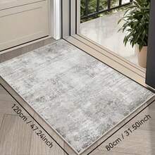 1PC Machine Washable Large - Size Modern Light Gray Abstract Pattern Area Mat Rug Indoor Living Room Decorative Rug With Stylish Light Gray Abstract Pattern Design Easy Clean Floor Mat For Home Decoration Kitchen Rug
