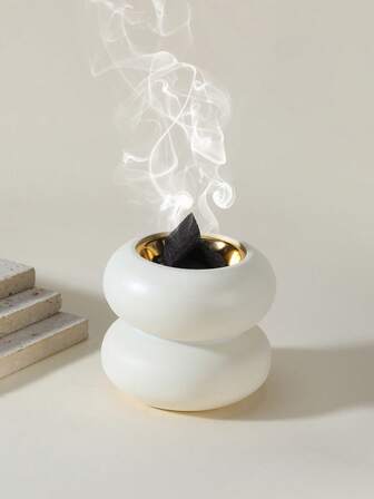 Beige Rund Aromdiffusor / Kreativ Söt Liten Gåva Rökelsebrännare / Heminredning Liten Gåva
