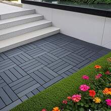 44 Pieces Of Interlocking Plastic Outdoor Flooring, Backyard Flooring.Outdoor Patio.Outdoor Walkway.Outdoor Floor Tiles.Waterproof Flooring.Outdoor Deck Tiles.Easy To Install, Sturdy PP Material, Suitable For Swimming Pools, Gardens. - Grey - View 5