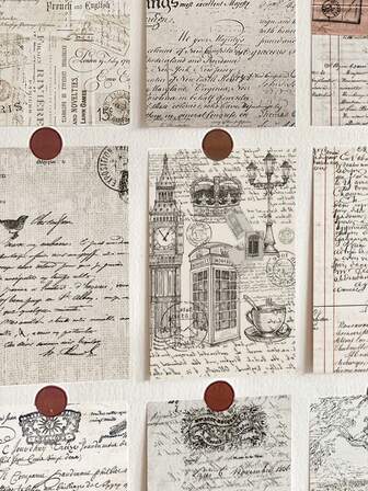 10 Adet Vintage Alfabe Kartpostalları Kendin Yap Oda İç Mekan Duvar Dekoru