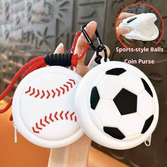 1个创意可爱运动风拉链钥匙扣耳机包收纳零钱包挂件配件礼品迷你钱包小钱包可爱钱包零钱包男士钱包钱包钱袋挂绳钥匙扣