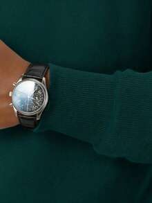 GRDR Men's Crew Neck Long Sleeve Sweater, Versatile Everyday Wear Knitted Pullover - Dark Green - View 5