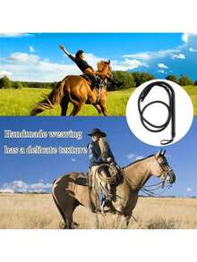 1pc Equestrian Cowboy Whip, Professional Equipment For Riders And Cowboys! Tightly Textured And Durable, Flexible Whip Body Can Accurately Deliver Commands And Recreate The Heroic Cowboy Style, Suitable For Equestrian Training, Stage Performance, And Casual Wear - Multicolor - View 8