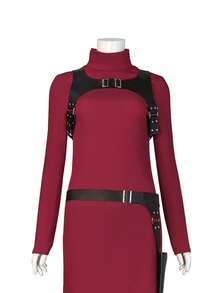 Adjustable Waist & Thigh Faux Leather Harness, Fashionable Garter Belt, Suitable As Costume Prop For Characters Like Laura Croft, Cosplay Accessory