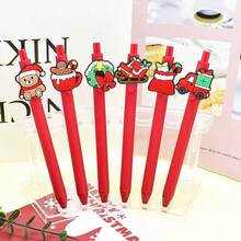 Weihnachts-Kugelschreiber mit PVC-Soft-Gummi-Patch, süßer Stil Schüler Schreibtisch Geschenk Kugelschreiber