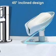 1 PCS Soap Holder Leaf-Shape - Self Draining Soap Dish Holder, Not Punched Easy Clean Bar Soap Holder, With Suction Cup Soap Dish Suitable For Shower, Bathroom, Kitchen Sink - Multicolor - View 4