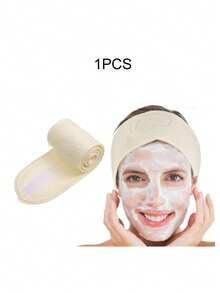 1pc Women Simple Headband With Magic Paste, Adjustable Size, Solid Color, Suitable For Makeup, Face Wash, Yoga, Sports, Spa And Bathroom,Gym,Hair Accessories,Turban Headband, Hairband Fall Winter Hair Band For Vacation Outfits Woman Elegant Scarf