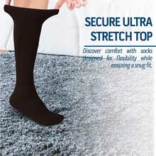 Mens Diabetic Over The Calf Socks Knee Premium Cotton High Socks - 棕色 - 查看 6
