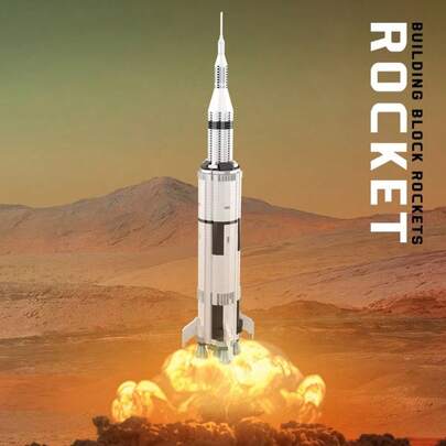 1806+ Pcs High Difficulty Space Rocket Assembly Model Building Blocks, Birthday Gift