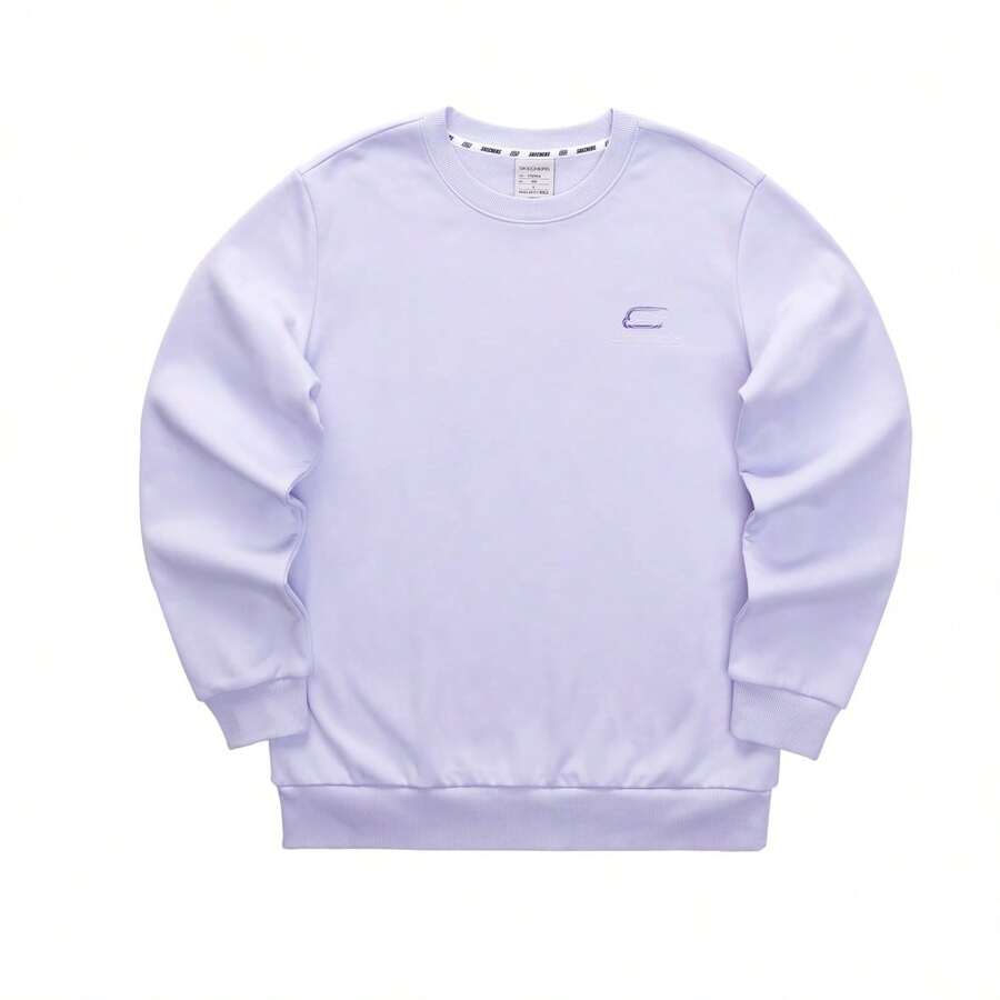 Skechers Versatile Knit Crew Neck Sweatshirt, Casual Unisex Outerwear - Purple - View 1