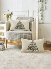 1/2 szt. Świąteczna, najlepiej sprzedająca się dekoracja do domu, Święty Mikołaj, cyfry świąteczne, renifer, bałwan, płatek śniegu, wesołych świąt, ozdoby świąteczne, prezenty świąteczne, wykonane z hipoalergicznego włókna poliestrowego, ukryty zamek błyskawiczny, bez wypełnienia, nadaje się do dekoracji domu, wystroju salonu, poszewka na poduszkę, poszewka na poduszkę, dekoracyjna poduszka na sofę, dekoracyjna poduszka na sofę, wystrój domu, poszewka na poduszkę, miękka podkładka - Zielony - Zobacz 5