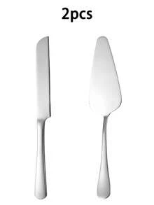 1pc/2pcs Stainless Steel Shovel,Jam Spatula,Bread Slicer,Pizza Spatula,Steak Cutter,Premium Cake Cutting Set,Exquisite Knife And Toothed Shovel,Gold-Plated Stainless Steel Cake Shovel,Household Triangle Belt Tooth Shovel - Multicolor - View 18