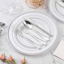 150/75/50/25/20/10/2pcs Set Silver Cake & Salad Cutlery, Suitable For Parties, Outdoor Activities, Family Gatherings, Weddings, Festivals, Cake & Salad Utensil Set, Restaurants, Kitchens, Christmas And Other Holiday Parties - Silver - View 2
