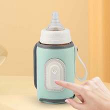 1pc PU Baby Bottle Warmer For Outdoor Use, With Type-C USB Cable, No Internal Battery, Portable Bottle Warmer, Constant Temperature Milk Heater, Insulation Cover