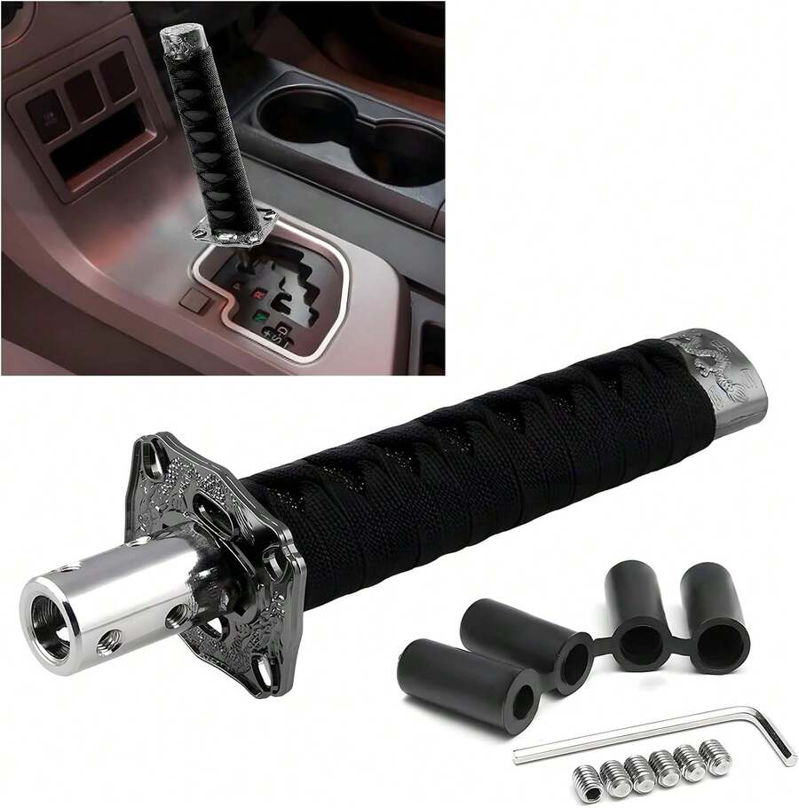 Samurai Sword Shift Kb, Automotive Katana Manual Transmission Gear Shift Handle, Universal Aluminum Alloy Stick Shift Kb For Most Manual Vehicles, Car Accessories (Black) - 紅色 - 查看 1
