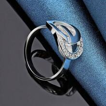 925 Sterling Silver Rings With Shiny Zirconia Design For Women Men Engagement Ring For Wedding Party And Daily Wear Fashion Jewelry Valentine's Day Gift / Holiday Gift - Silver - View 5