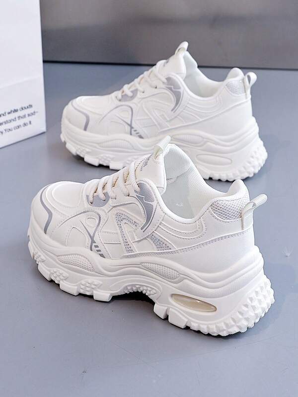 Women's Chunky Sneakers, New Casual Comfortable Breathable White Shoes