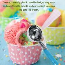 Cuchara práctica de acero inoxidable para helado de frutas con mango de plástico (5,7 cm) - Azul - Ver 5