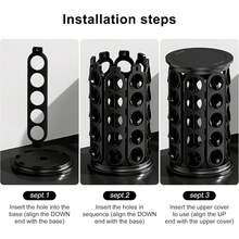 BouZaFoFa Coffee Pod Carousel Organizer, Compatible With 40   Pods, Large Compacity Coffee Capsule Holder, Home Or Office Kitchen Counter Organize(Black) - Black - View 2