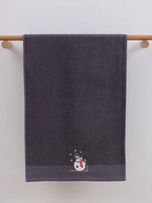 QIBHI 3/2/1pc Christmas Snowman Embroidered Bath Towel/Hand Towel, Christmas Gift, Couple Matching Party Towel/Bath Towel, Christmas Decoration Shower Towels For Beaty Salon, Hotel Sports, Home Essentials, Towel, Skin Care Bath Towel Sheet