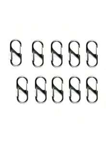 S-förmiger Karabinerhaken aus Zinklegierung, S-förmiger Doppelöffnungs-Karabinerhaken-Schlüsselanhänger, Ersatz-Reißverschlusszieherschlösser für Camping, Reisen, Angeln, Outdoor-Sport, Camping-Zubehör