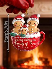 1pc Customized Ginger Shred Man Family First Christmas Acrylic Ornament - Personalized Christmas Birthday Gifts For Mom, Dad, Brother, Sister, - Home Is Where Love Lives,Customize Family Member Names,Christmas Tree Ornaments,Ginger Shred Man Family Christmas Gifts,Personalized Gifts,Customized Christmas Gifts,Christmas - Multicolor - View 7