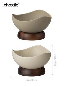 choxila 1个复古水果碗，带坚固木质底座 - 可重复使用的多功能甜点碗，适用于家庭和餐厅，仅限手洗，创意水果零食杯，新奇餐具，纹理表面 | 厨房装饰 | 斋月礼物 - 甜點杯 - 查看 10