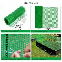 塑料铁丝网围栏，40厘米 X 300厘米 - 适用于狗、兔子和家禽的塑料铁丝网围栏 - 宠物阳台网（孔径 3 毫米 - 12 毫米）