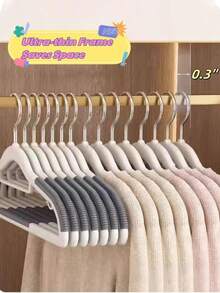 10 Pack rutschfeste Kleiderbügel mit Schulterpads - Schwerlast-Design, hochwertig, platzsparend, stabile Plastikkleiderbügel. langanhaltend und geeignet zum Trocknen, Aufbewahren und Organisieren von Kleidung in Schlafzimmern, Badezimmern und anderen Wohnbereichen.