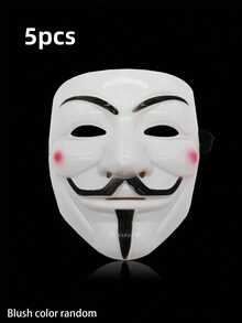 1 件万圣节恐怖面具，复仇化妆舞会 V 型面具，适合万圣节主题派对服装