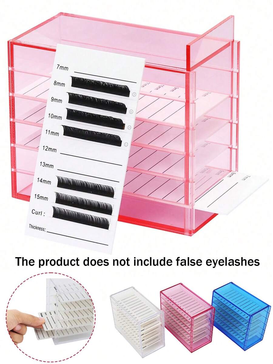 5-Layer Transparent Eyelash Storage Box, Small Eyelash Tray, Eyelash Collection Box - Multicolor - View 1