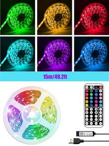 HBOWMDJIA 3ft-100ft Led Strip Lights For Room Decor, With 44-Key Remote And App Control, Change Color In Sync With Music, Timing Setting, Adjustable Brightness, Led Lights For Bedroom, Living Room, Game Rooms, Kitchen, TV Backlight, Halloween Party Decor, Christmas Gifts - APP Control+44 Keys Remote - 查看 12